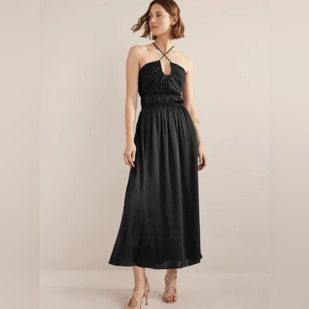 NWT Boden Ruched Bust Satin Maxi Dress - 10R